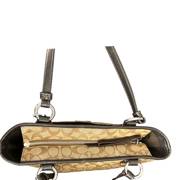 Coach 18917 Peyton Signature Brown Leather Tote Purse Handbag Shoulder - Picture 3 of 6